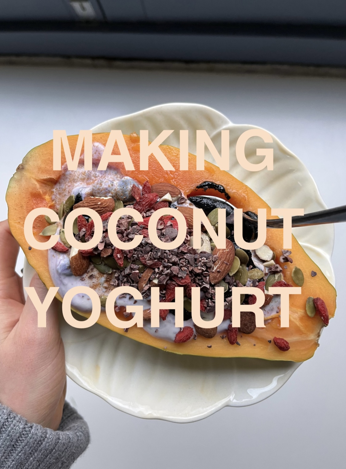 making coconut yoghurt